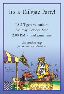 LSU Invitations, Tailgating Invitation